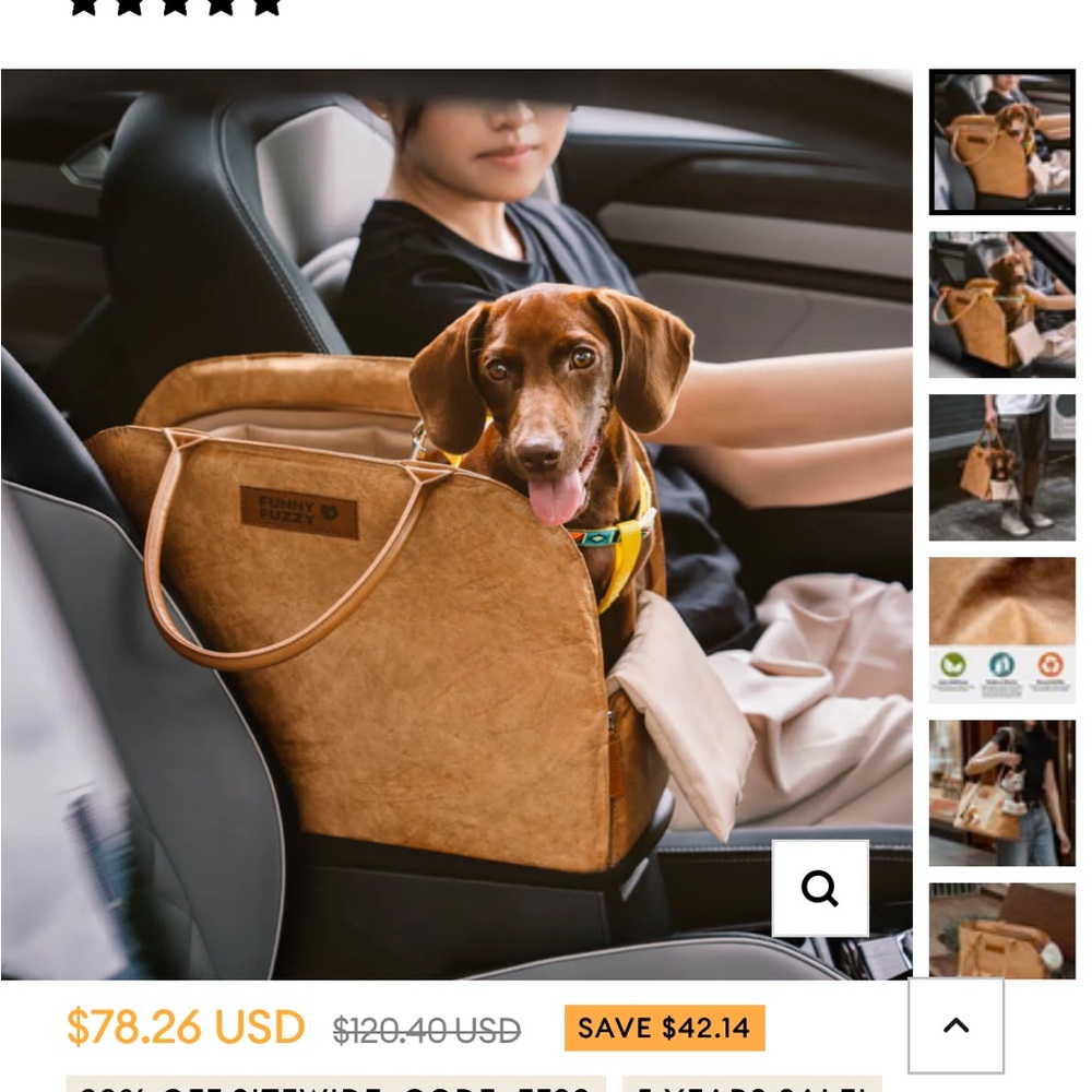 Luxury Tan Dog Bag (NEVER USED)